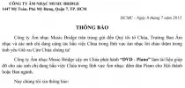 Thông Báo: Chương Trình Thờ Phượng - Giới Thiệu Và Trao Tặng DVD - Piano