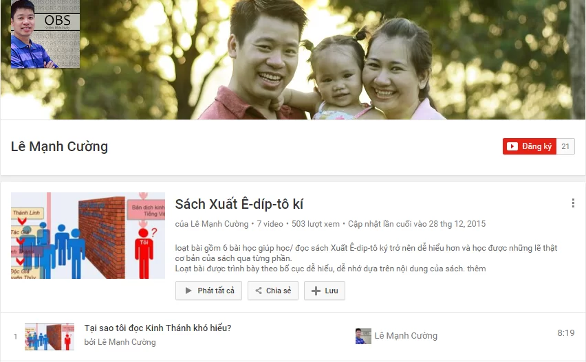 Sách Xuất-Ê-Díp-Tô-Kí Bằng Video - Với Mục Sư Lê Cường