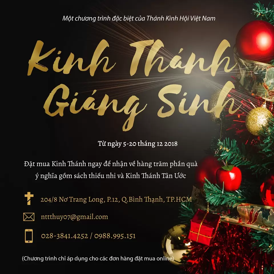 Mua Kinh Thánh và nhận quà Giáng Sinh từ Thánh Kinh Hội Việt Nam